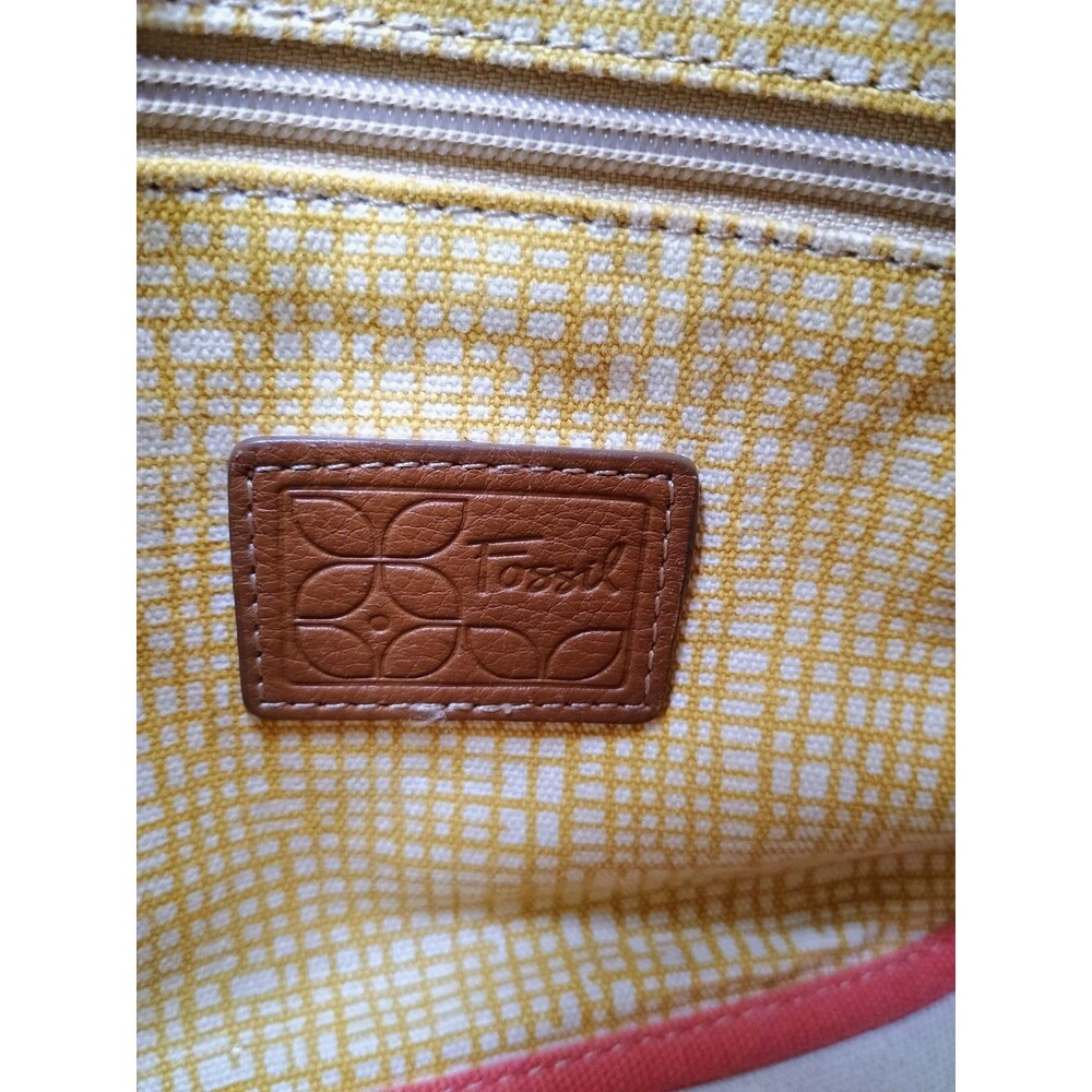 FOSSIL Key-Per Coated Canvas City Birds Artwork Bag Cross Body Boho Purse - Picture 7 of 9